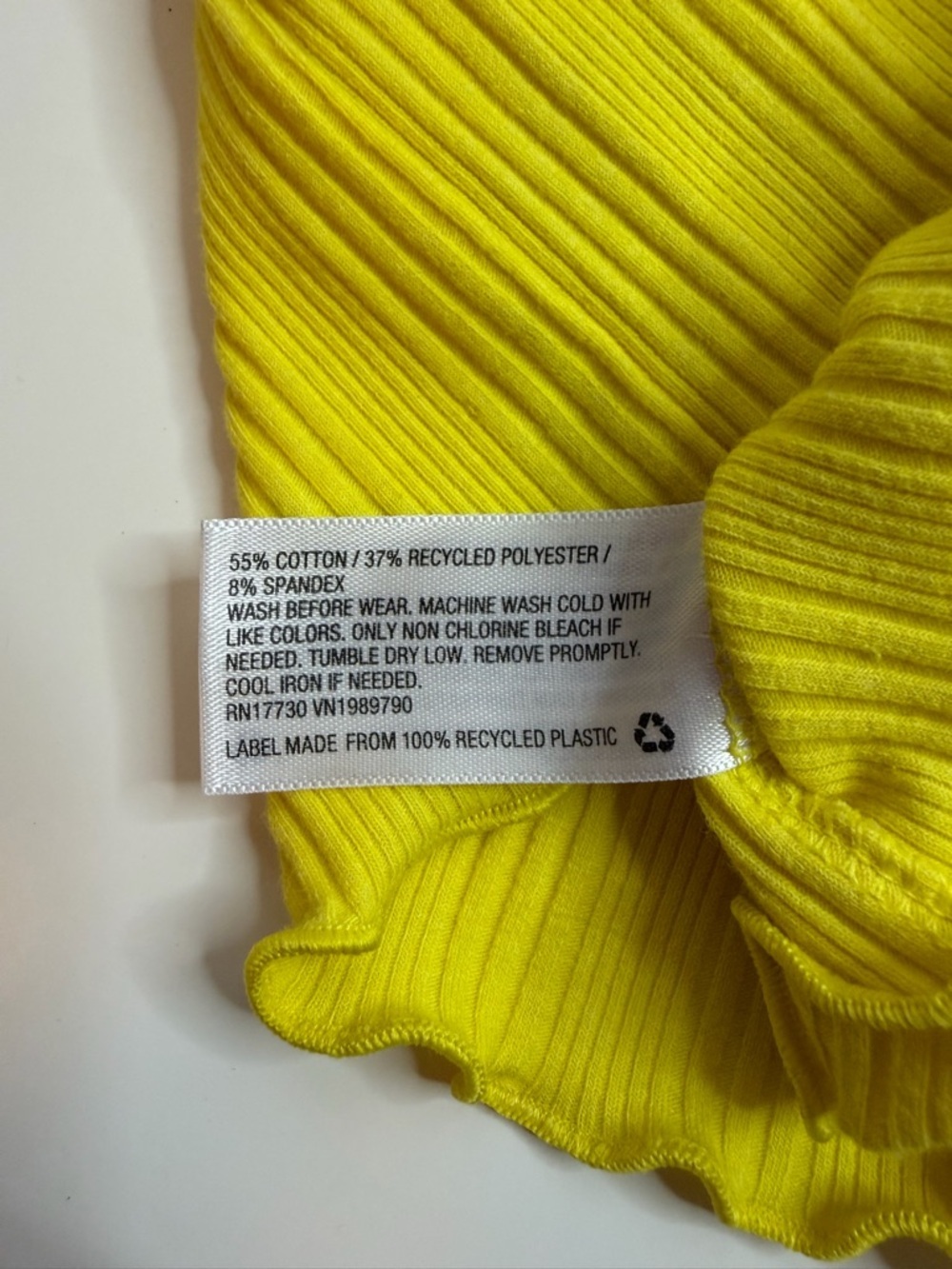 Cat & Jack Yellow Ruffle Shoulder Ribbed Tank Top - Picture 4 of 5